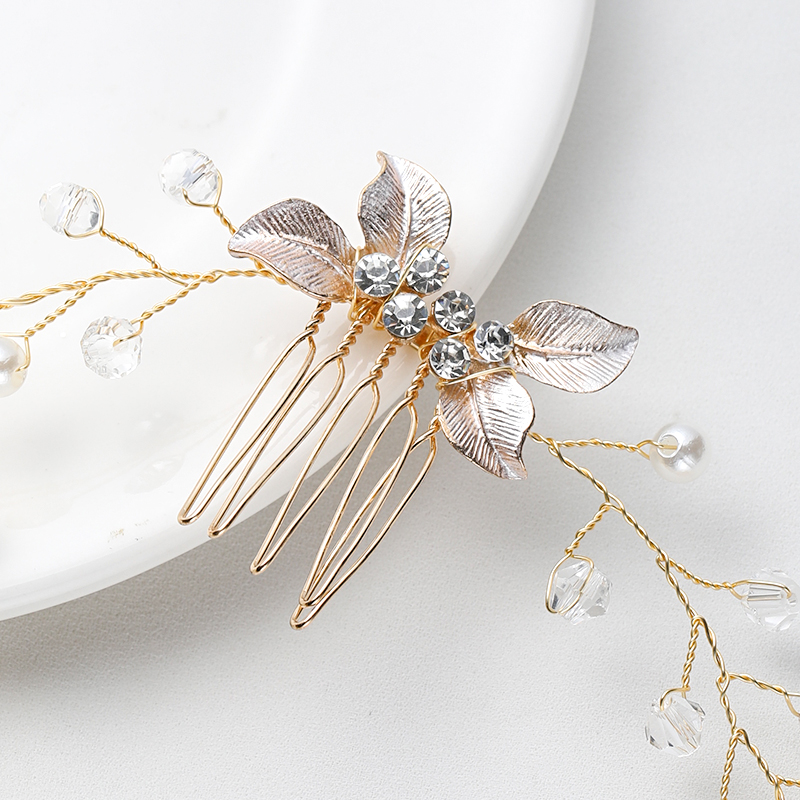Anglacesmade Braut Stirnband Mit Kristall-Strass – Roségold, Mit Marquise-Steinen & Haarnadeln (für Hochzeit & Festliche Anlässe)