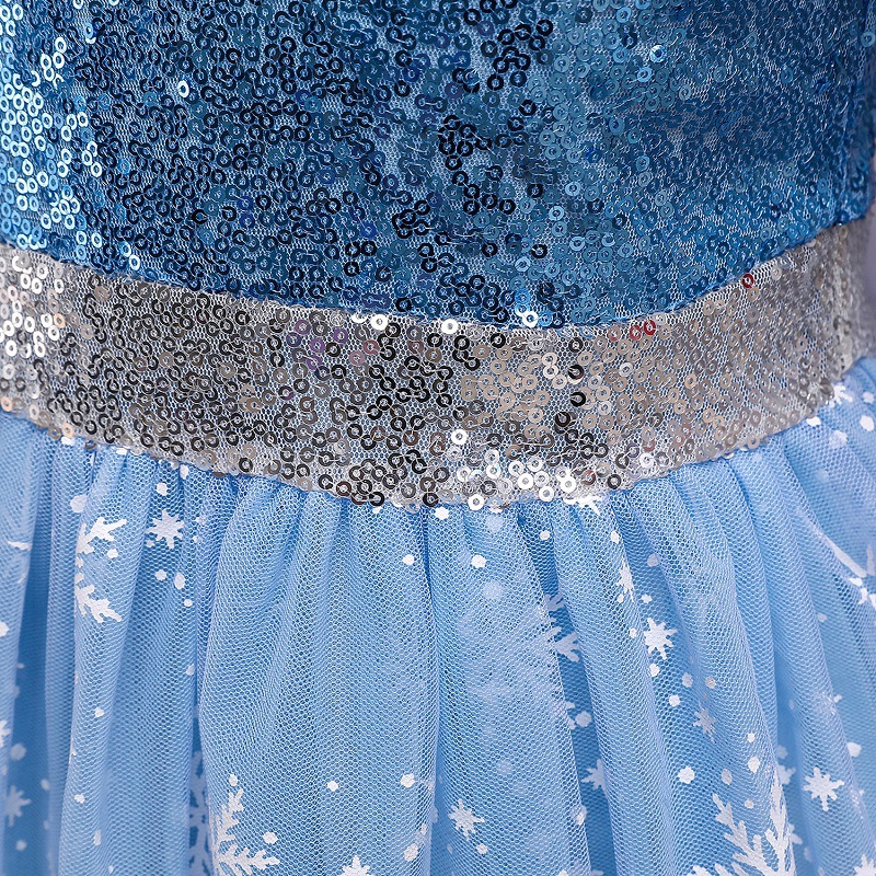 IMEKIS Eiskönigin Prinzessinnen-Kostüm Für Mädchen – Anna & Elsa Kleid Mit Krone, Zauberstab & Zubehör, Langarm