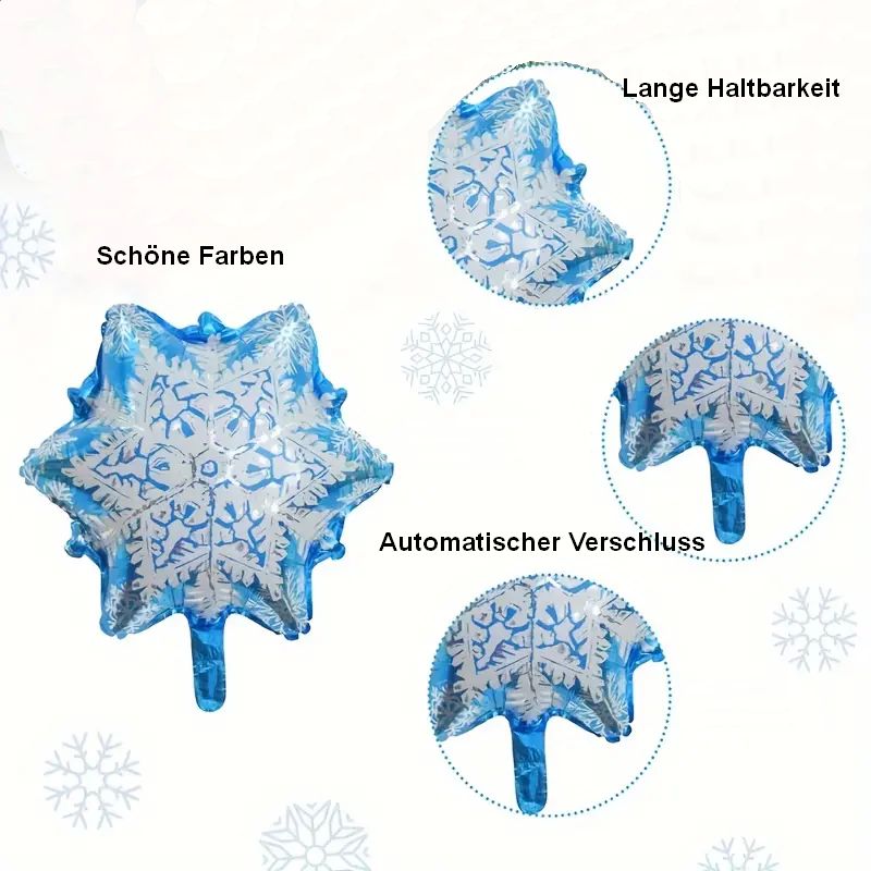 Schneeflocken Luftballon Set 32 Stück - Winter Deko Für Weihnachten & Neujahr