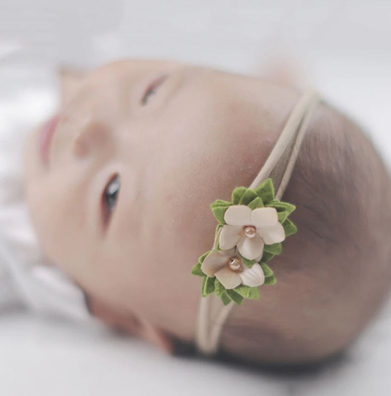 Stirnband Haarband Baby Haarschmuck Kopfband Kopfschmuck Taufe Rosa ab0Mon NEU 