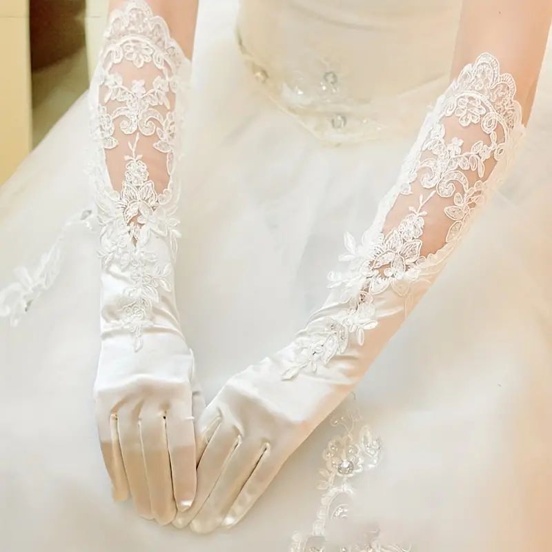 Handschuhe Brauthandschuhe Hochzeitshandschuhe Kommunionshandschuhe weiss  Mdchen Brautschmuck - pinkvanille.ch