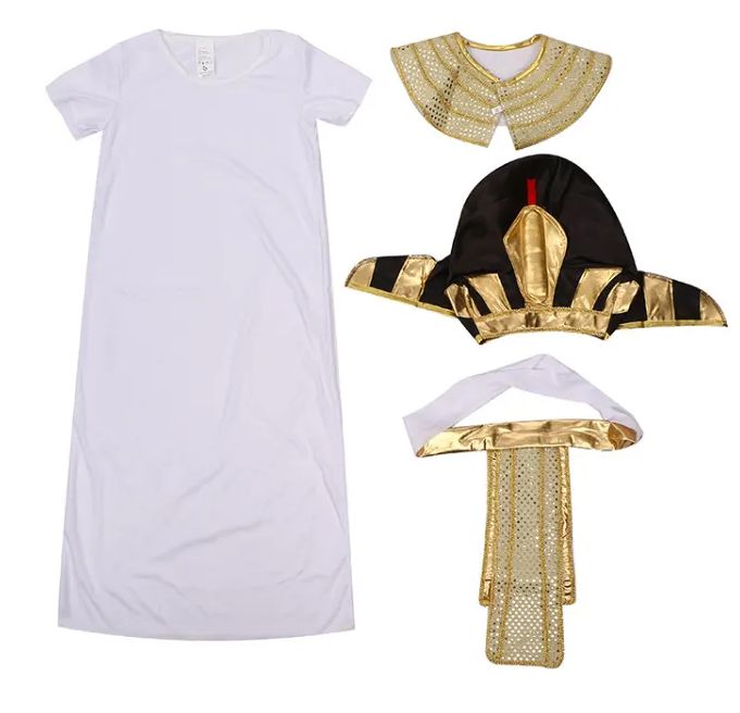 DEGUISE TOI Ägypterin-Kinderkostüm – Komplettes Set Mit Kleid, Gürtel, Kragen & Zubehör, Gold, Für Mädchen
