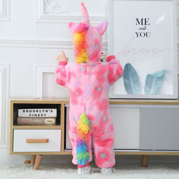 Süsses Einhorn - herziger Plüschoverall rosa für Babygirls