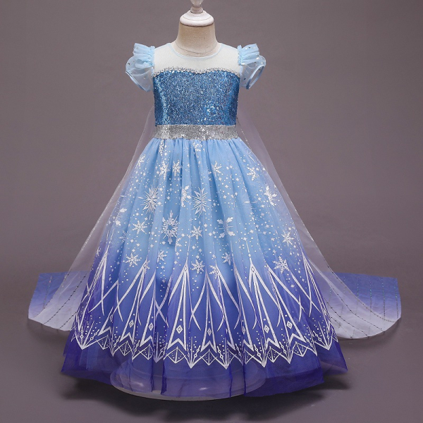 ELSA & ANNA Prinzessinnenkleid Für Mädchen – Eiskönigin-Kostüm Mit Glitzer, Für Fasching, Geburtstag & Halloween