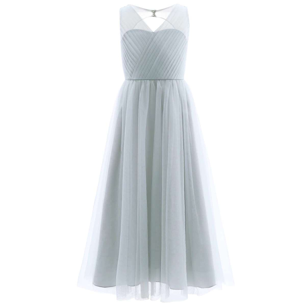 Elegantes, langes Festkleid in 4 Pastellfarben und Weiss, solange Vorrat