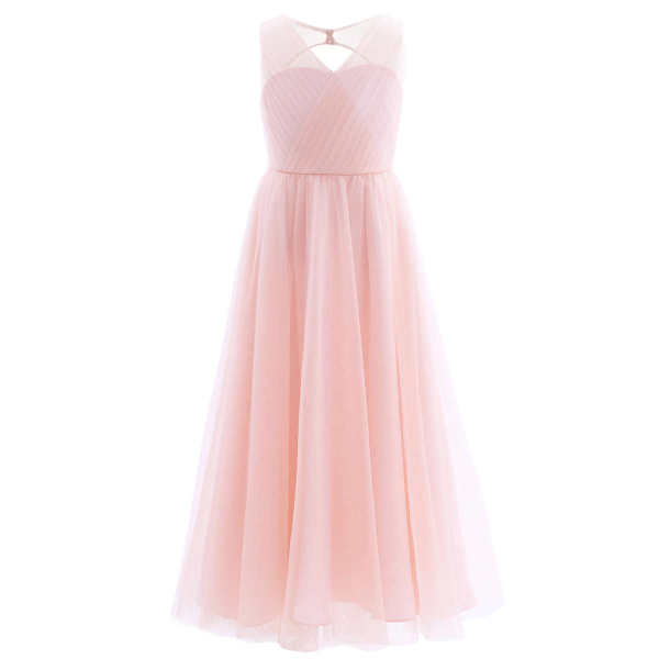 Elegantes, langes Festkleid in 4 Pastellfarben und Weiss, solange Vorrat