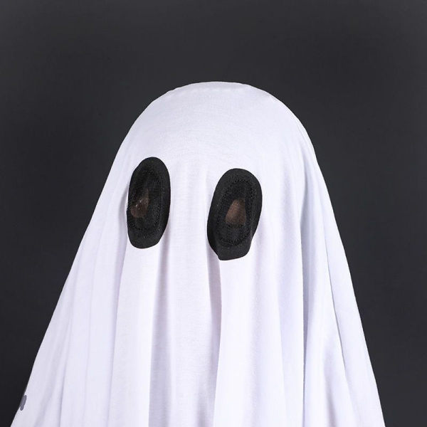 Gespensterkostüm Halloween für Kinder und Erwachsene - weiss