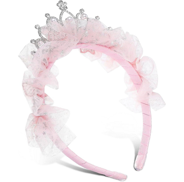 Prinzessinnen Haarreif rosa mit Glitzer-Krönchen