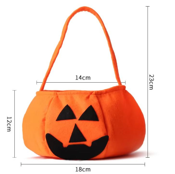 Sammelkorb für Halloween - süsser Kürbisbeutel