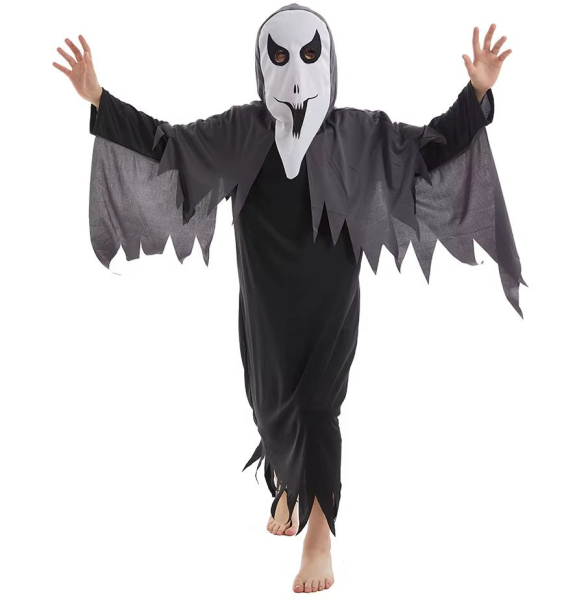 Halloweenkostüm für Kinder und Erwachsene - Geist, Gespenst schwarz