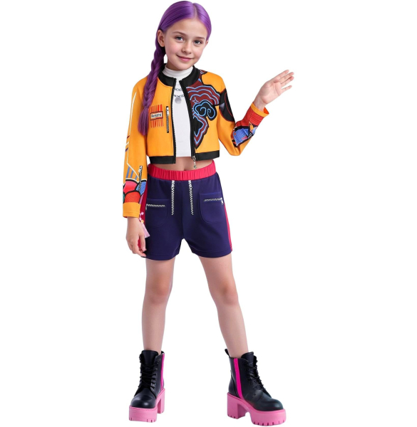 Stylisches Outfit für Kpop Fans - orange-blau, inspiriert von Rumi