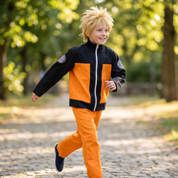 Anime Kinderkostüm für Jungen und Mädchen: Von Naruto Uzamaki inspiriert