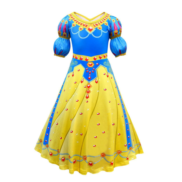 Schneewittchenkleid für Mädchen - lang und weit schwingend