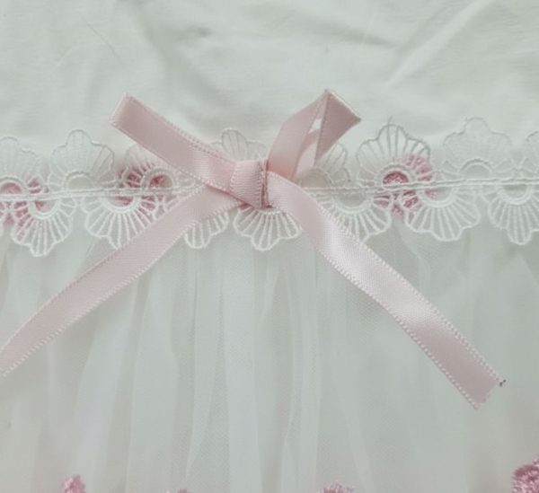 Pinkvanille-Eigendesign: Traumhaftes, langes, besticktes Kleidchen für kleine Mädchen, perfekt auch für die Taufe, weiss