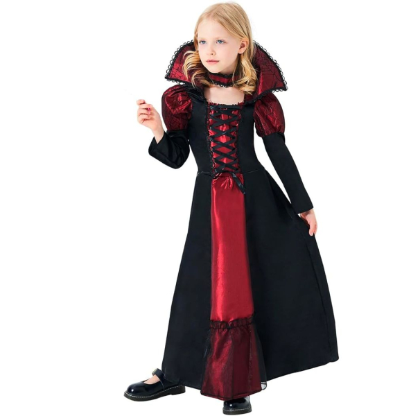 Wunderschöne Vampirkönigin - Kostümkleid für Halloween und Kinderfasnacht