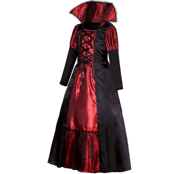 Wunderschöne Vampirkönigin - Kostümkleid für Halloween und Kinderfasnacht